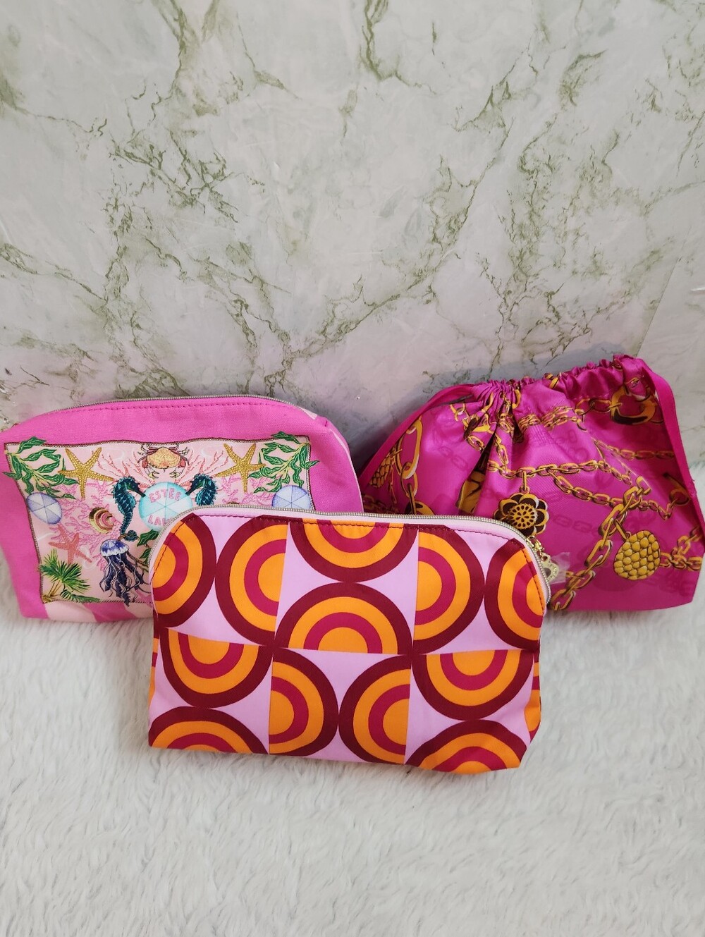 Bundle of 3 Estee Lauder Cosmetic Bags